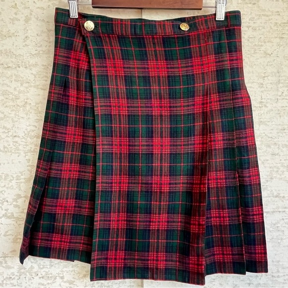Museum Replica Scottish Red Plaid Wool Kilt Wrap Sz M Tartan Old Money Quiet - Picture 1 of 13